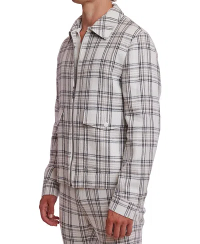 Paisley & Gray Men's Milo Slim Fit Long Sleeve Zip Front Plaid Bomber Jacket In Multi