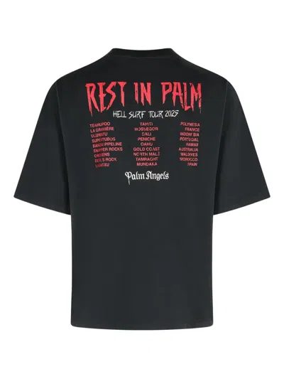 Palm Angels Rest In Palm Loose T-shirt In Black