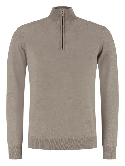 Doriani Half-zip Sweater In Gray