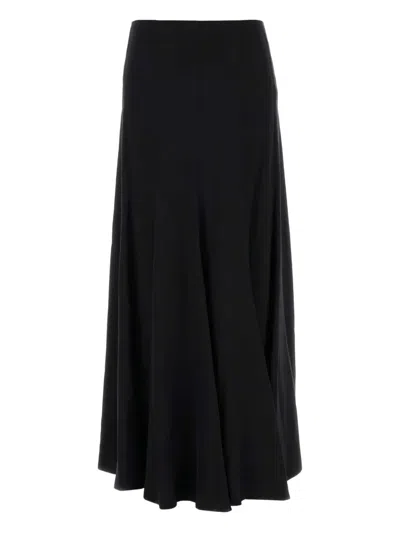 Chloé Maxi Skirt With Sheer Overlay And Flowy Design In Black