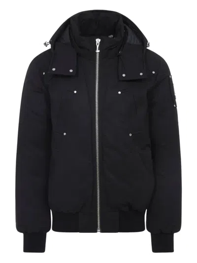Moose Knuckles Versatile Bomber Jacket Removable Hood In Black