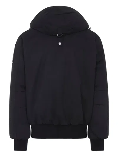 Moose Knuckles Versatile Bomber Jacket Removable Hood In Black