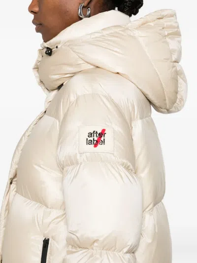 After Label Hooded Puffer Jacket In Neutral