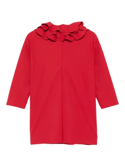 Il Gufo Layered Ruffle Dress In Red