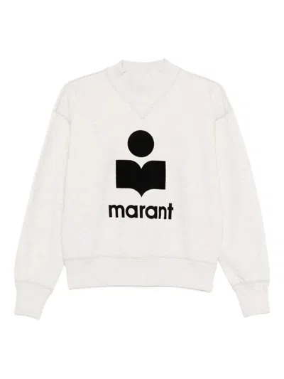 Isabel Marant Étoile Isabel Marent Etoile Moby Flock Logo Sweatshirt In Neutral