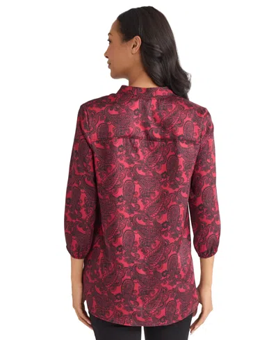 Jones New York Women's V-neck Top In Burgundy