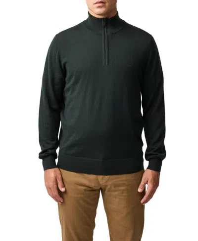 Rodd & Gunn Nobles Funnel Neck Merino Wool Half Zip Sweater In Green
