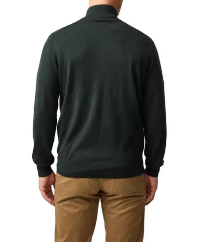 Rodd & Gunn Nobles Funnel Neck Merino Wool Half Zip Sweater In Green