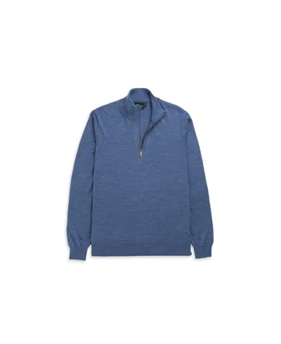 Rodd & Gunn Nobles Funnel Neck Merino Wool Half Zip Sweater In Blue