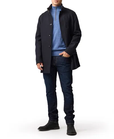 Rodd & Gunn Nobles Funnel Neck Merino Wool Half Zip Sweater In Blue