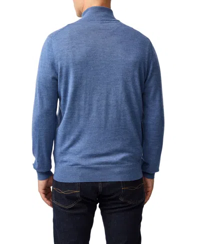 Rodd & Gunn Nobles Funnel Neck Merino Wool Half Zip Sweater In Blue