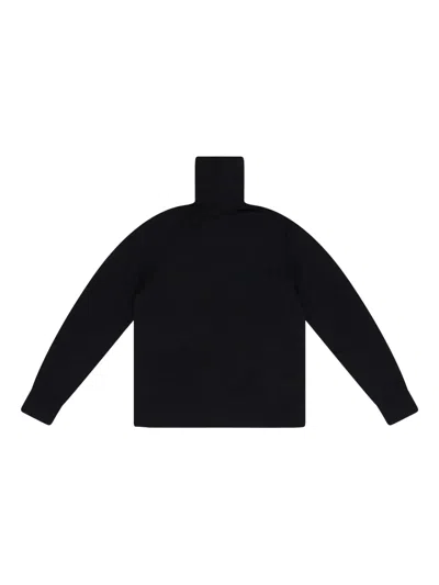 Aimé Leon Dore Black Merino Wool Turtleneck Sweater In Black