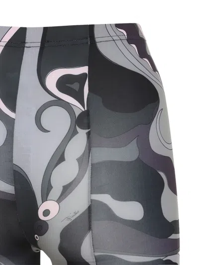 Pucci Abstract Print High Waist Trousers In Multi