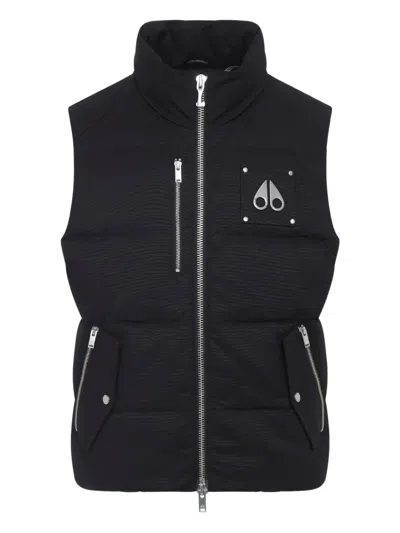 Moose Knuckles Montreal Brand-plaque Cotton-blend-down Vest In Black