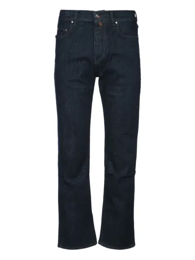 Jacob Cohen Five-pocket Denim Trousers Featuring Belt Loops In Blue