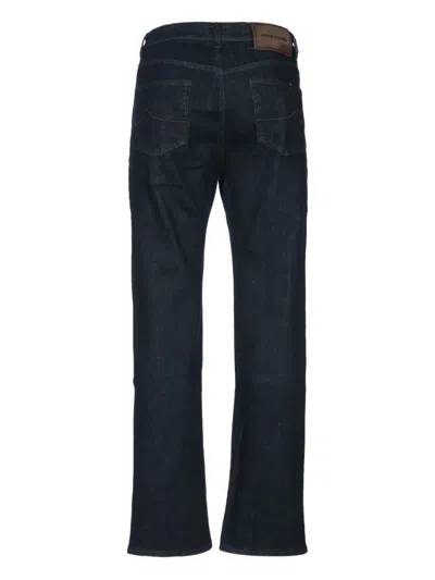 Jacob Cohen Five-pocket Denim Trousers Featuring Belt Loops In Blue