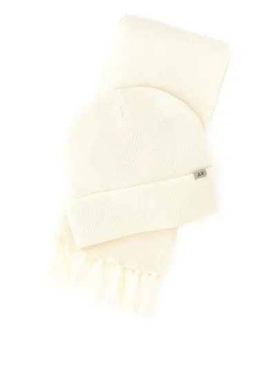 罗纹围巾套头帽套装