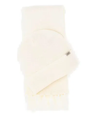 罗纹围巾套头帽套装