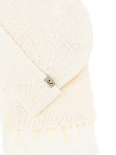 罗纹围巾套头帽套装