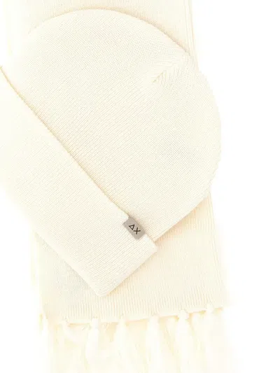 罗纹围巾套头帽套装