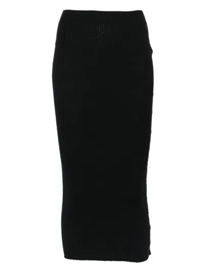 Courrèges Multi Snap Light Rib Skirt Clothing In Black
