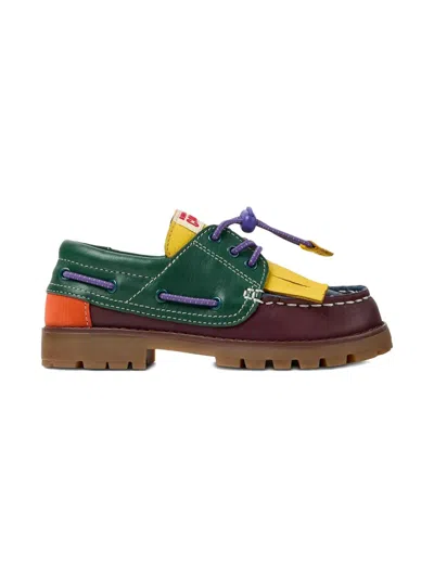 Bobo Choses X Camper Compas Nautic Leather Boat Shoes In Multi