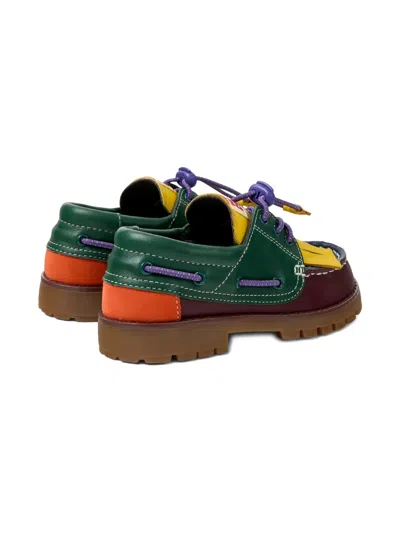 Bobo Choses X Camper Compas Nautic Leather Boat Shoes In Multi