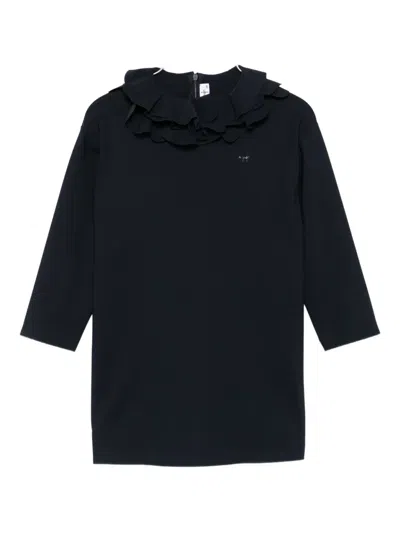 Il Gufo Ruffled Collar Dress In Blue