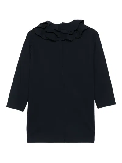 Il Gufo Ruffled Collar Dress In Blue