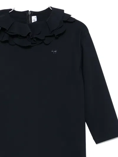 Il Gufo Ruffled Collar Dress In Blue