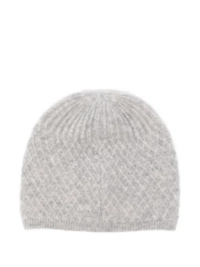 Tartine Et Chocolat Diamond-pattern Beanie In Gray