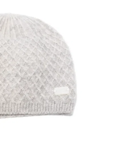 Tartine Et Chocolat Diamond-pattern Beanie In Gray
