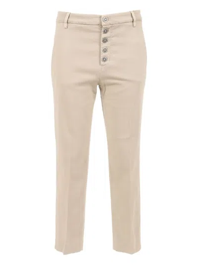 Dondup Button-front Straight Trousers In Neutral