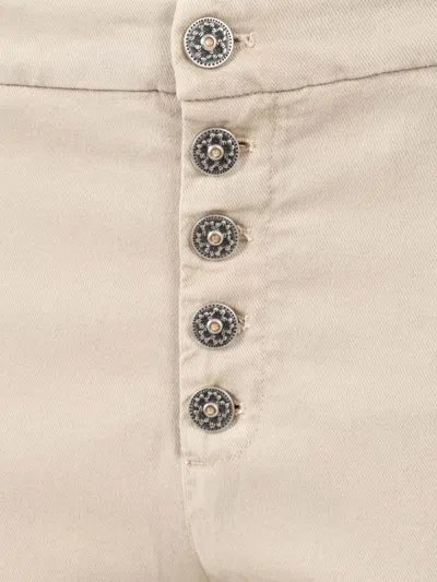 Dondup Button-front Straight Trousers In Neutral