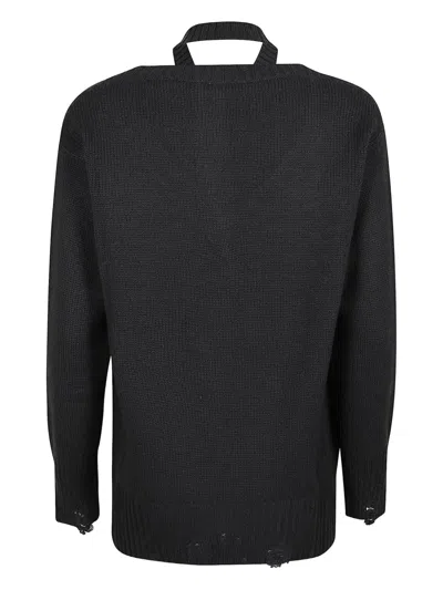 Canessa Distressed Cashmere Sweater In Black
