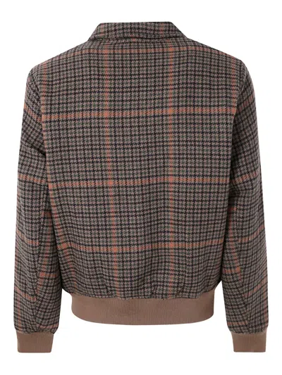 Les Deux Houndstooth Wool Bomber Jacket In Multi
