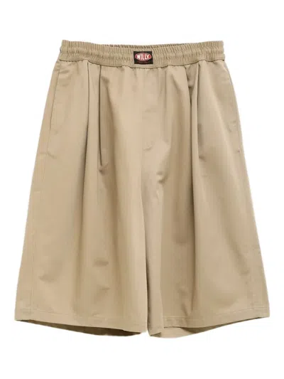 Willy Chavarria Beige Orale Elasticated Shorts In Nude