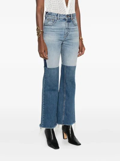 Chloé Flared Panel Denim Jeans In Blue