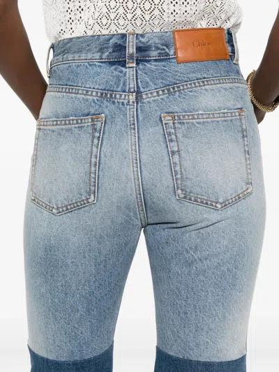Chloé Flared Panel Denim Jeans In Blue
