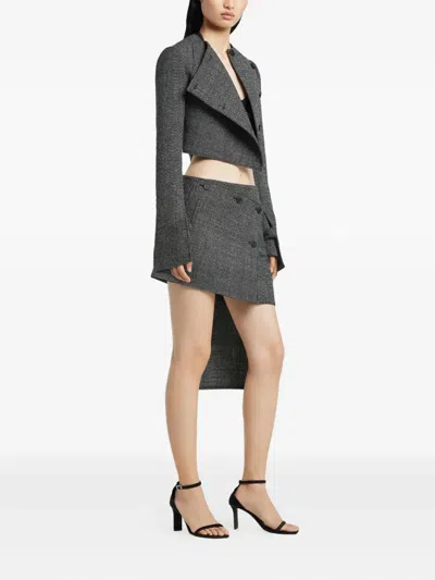 Courrèges Oblique Buttoned Jacket In Gray