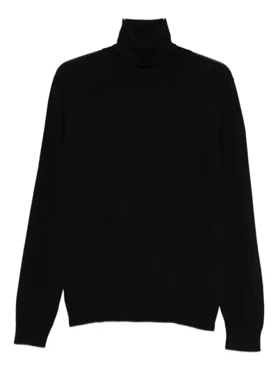 Alpha Studio Turtleneck Sweater In Black