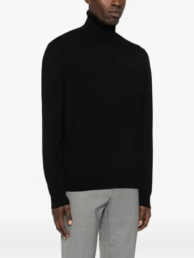 Alpha Studio Turtleneck Sweater In Black