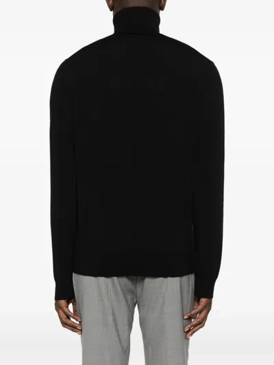 Alpha Studio Turtleneck Sweater In Black