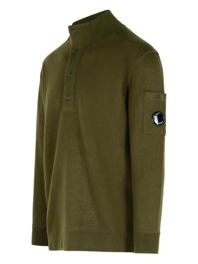C.p. Company C.p.company Men Wool And Cotton Sweater In Green
