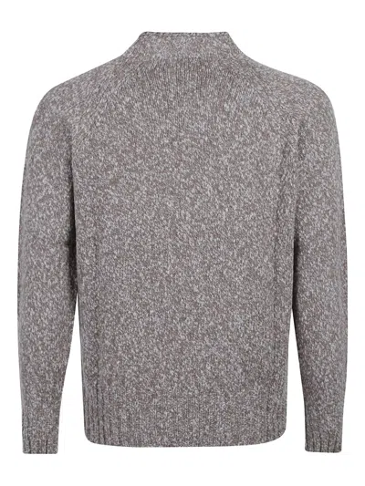 Drumohr Mock-neck Raglan-sleeve Sweater In Gray