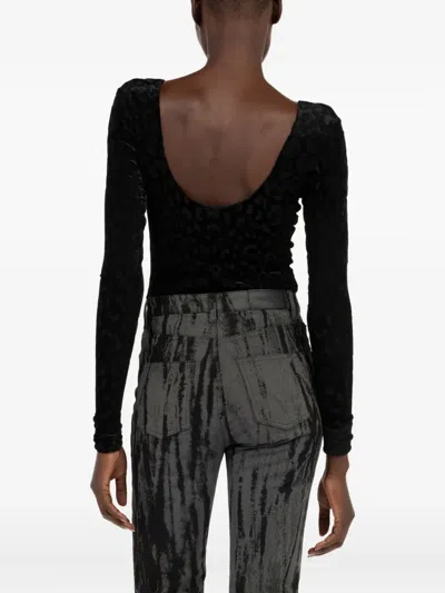 美洲豹印花丝绒连体衣