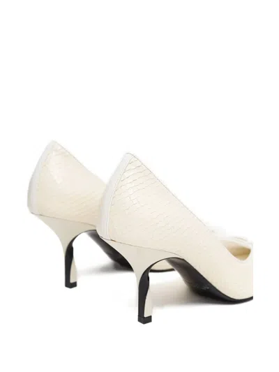 Jacquemus Tourni 80 Python-embossed Leather Pumps In Neutral