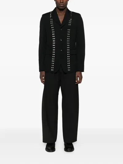 Black Comme Des Garçons Studded Single-breasted Jacket In Black