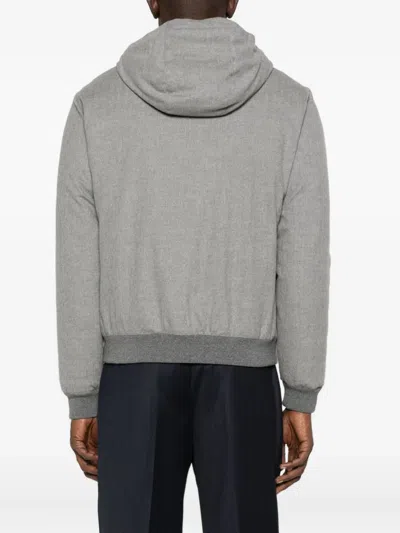 Moorer Hooded Zip-front Jacket In Gray