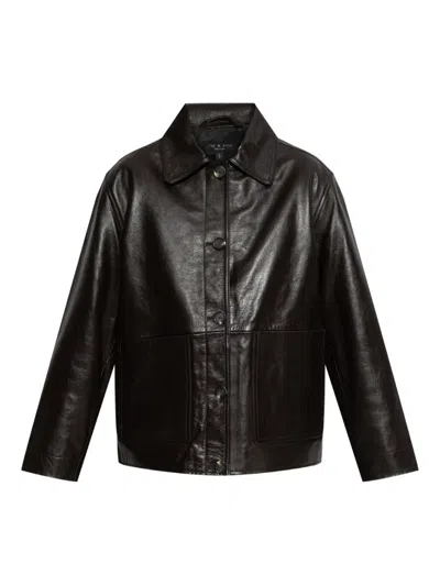 Rag & Bone Panelled Leather Jacket In Black